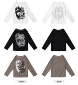 #T1202 Letter graffiti design sweater (3colors)