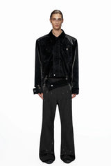 Croc Embossed Leather Jacket