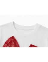 Nerine Lace Ribbon Half Sleeve T-shirt White