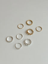 [4 set] bold chain ring set / 2 colors / daily simple mood silver ring