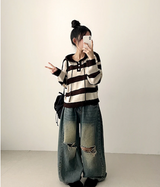 Beaded Dangara Snap Knit Hooded