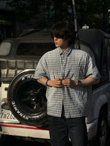 BiBi WASHING CHECKERED HALF-SHIRT