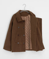 Rimlo Belt Double Button High Neck Coat