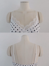 BOLD POLKA DOT LACE-NECK SLIP DRESS (2COLORS!)