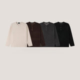 ASCLO ベロアヘンリーネックTシャツ (4color)