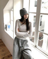 [U-BASIC] Obie Basic Slim U-Neck Long Sleeve