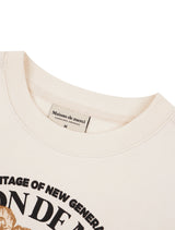 Women's Regular Fit Bear Friends クロップドスウェットシャツ クリーム (FCF1TS202W)