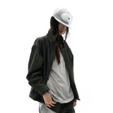 Lace Button Snapback / Grey
