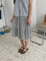 Tane Tiered Layered Midi Skirt