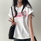 lentie lettering short-sleeved T-shirt