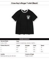 クロウキーズクロップリンガーTシャツ (ブラック)