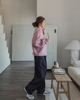 コンプローピンタックワイドデニムパンツ
