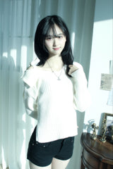 Soft Off-Shoulder Knitwear (2color)