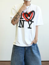 Love NY printing half sleeve 2C