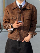 Trucker Colorblock Suede Jacket (3colors)