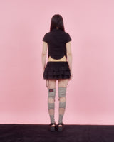 LACE GATER FRILL SKIRT [BLACK]