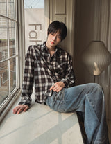 25FW★ [LANARCH] Destroyed Check Shirt