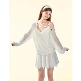 [GirlyFancyClub] Pure Series * Lyocell Top T-shirt Women's Lazy Blouse