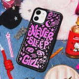 Never sleep girl mirror case