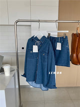 [SALE] denim shirt skirt two-piece dress