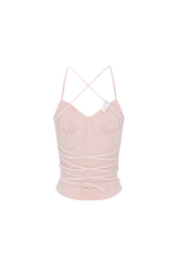 lace backless top pink butterfly