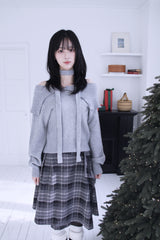 [Muffler SET] オフショルダーボタンストラップニット (3 colors)