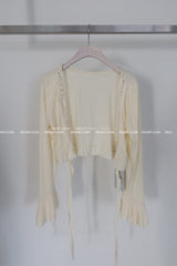 frill bolero ribbon cardigan