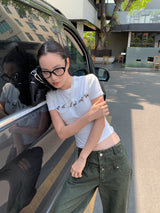 ダックスフントビーズ ラウンドショートスリーブ Tシャツ