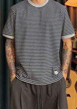 ストライプリンガー半袖T 3COLOR