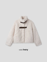 Rachel Two-Belt Detail Short Length Fur Jacket (Lining Quilted)