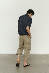 Vintage Military Capri Cargo Pants (Washed Beige)