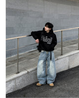 Stay Lettering Cropped Hoodie