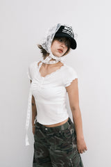 レースscTシャツ (white)