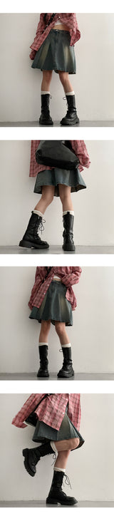 [Brand quality] Evil wide denim tennis skirt
