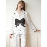 Black and white polka dot printed pajamas｜Suitable for all seasons