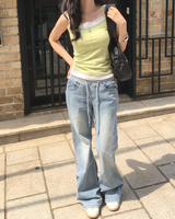 Banding pocket boots cut denim pants