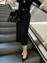 Lavin H-line Slit Long Skirt / 4 colors