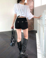 Kine Eyelet Belted Shorts
