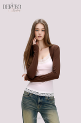 Pink chocolate mousse long-sleeve t-shirt