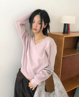 カニベーシックVネックニットトップ