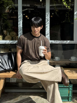 Stripe colourway cropped short-sleeved t-shirt
