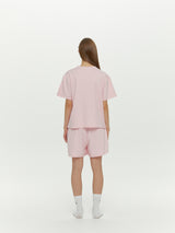 (Unisex) エッセンシャルストレッチフィットハーフスリーブパジャマセット　ピンク