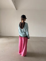 deep U-neck knit top