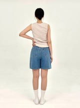 MEDIUM INDIGO DENIM SHORTS code 25008