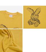 24FW レタリングラビットショートスリーブTシャツマスタード