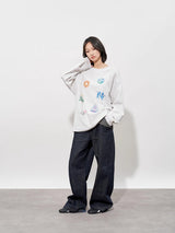 FMACM Hand-painted Printed Bamboo Cotton Cool Feeling Long Sleeve T-Shirt