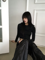 Bloomer draped slim crop hooded sweatshirt