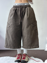 HIP PATCH RIVET PIGMENT DENIM BERMUDA 🫐🍪🖤3COLOR