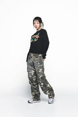 25SS DAMAGE WASHED WIDE CARGO PANTS CAMO