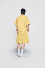 24FW アップリケロゴピグメントショートスリーブTシャツイエロー